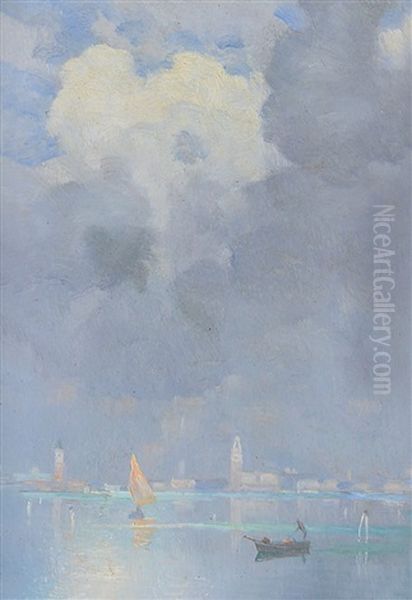 Laguna Veneta Oil Painting by Emo Mazzetti