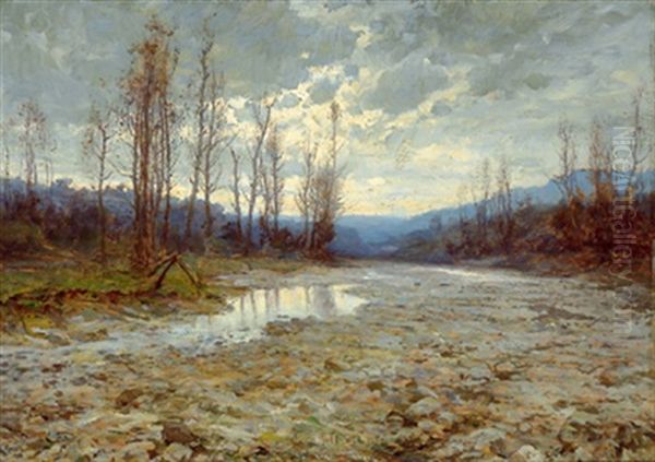 Landschaft In Der Abenddammerung Oil Painting by Emo Mazzetti