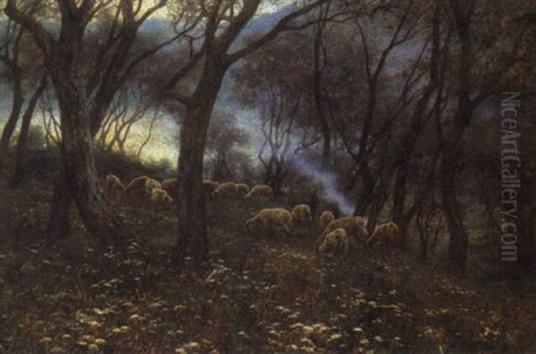 Boschetto Di Ulivi Oil Painting by Emo Mazzetti