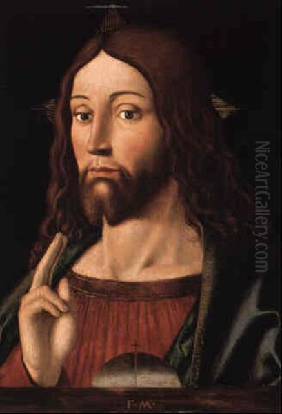 Salvator Mundi Oil Painting by Filippo Mazzola or Mazzuola