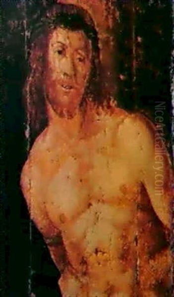 Cristo Alla Colonna Oil Painting by Filippo Mazzola or Mazzuola