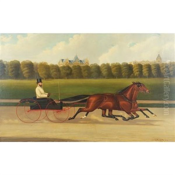 Hugh Grant Riding In Central Park Oil Painting by John McAuliffe