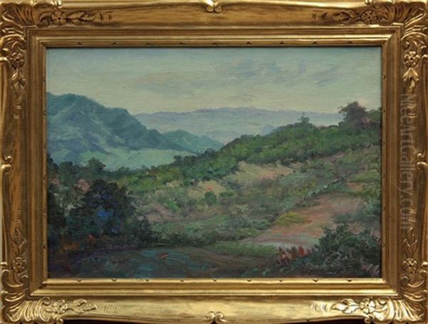 Landscape With View Of Mountains Oil Painting by James Edwin Mcburney