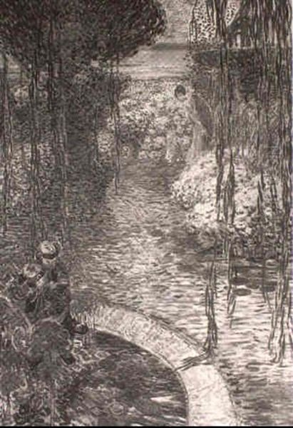 Japanese Garden Oil Painting by Harry Bainbridge McCarter