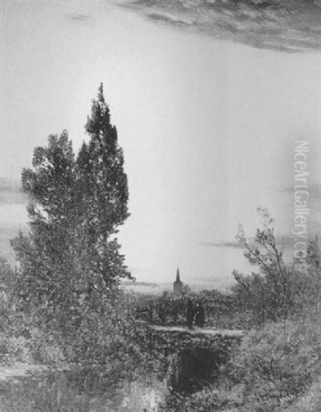 A December Evening Oil Painting by George Herbert McCord