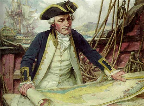 Captain Cook Oil Painting by Arthur David Mccormick