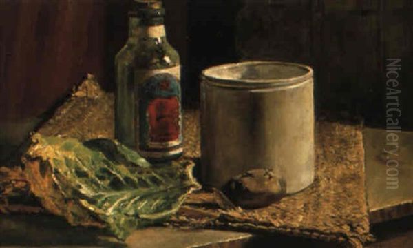 Still Life With Potato And Cabbage Leaf Oil Painting by Frederick McCubbin
