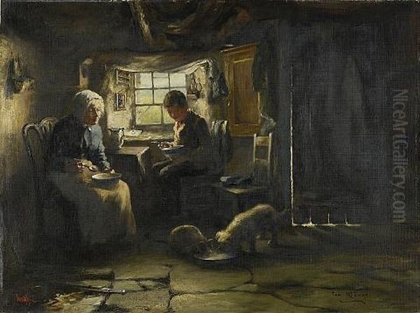 Meal-time Oil Painting by Tom Mcewan