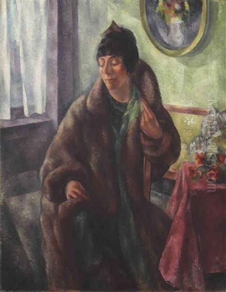 Florence Ballin (mrs. Konrad Cramer) Oil Painting by Henry Lee Mcfee