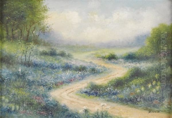 Meandering Road Lake Worth Oil Painting by William T. McGee