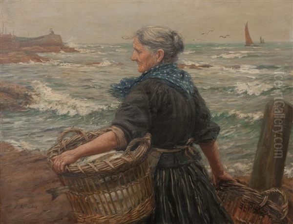Fife Fisher Wife Oil Painting by John Mcghie