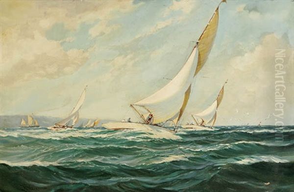 Sailboats Oil Painting by Robert McGregor