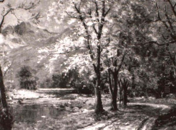 Colorful Autumn Landscape Oil Painting by Thomas Hill McKay