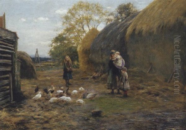 Feeding The Fowl Oil Painting by William Darling McKay