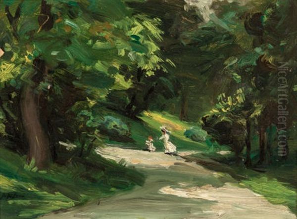 Path In Central Park Oil Painting by Howard McLean