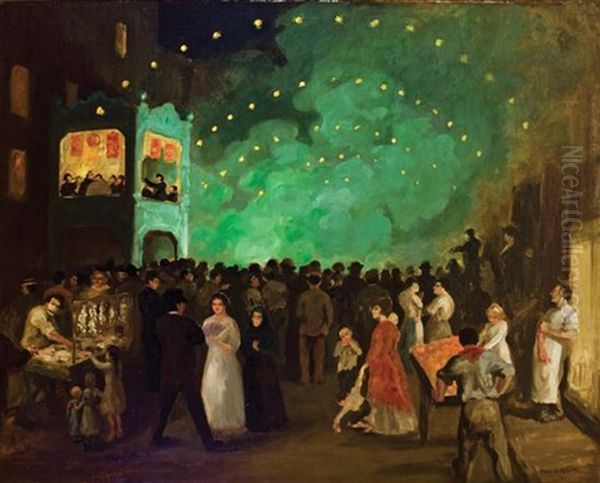 Mott Street Fiesta Oil Painting by Howard McLean