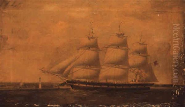 The 'city Of Manchester' Coming Into Liverpool Oil Painting by William Kimmins McMinn