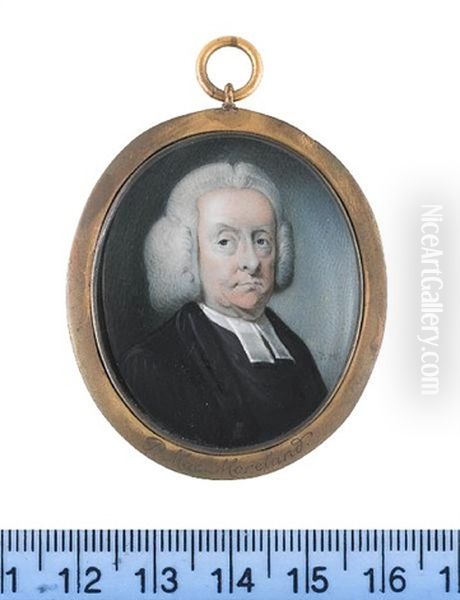 A Cleric, Wearing Black Cloak, White Bands And Powdered Physical Wig Oil Painting by Patrick John McMoreland