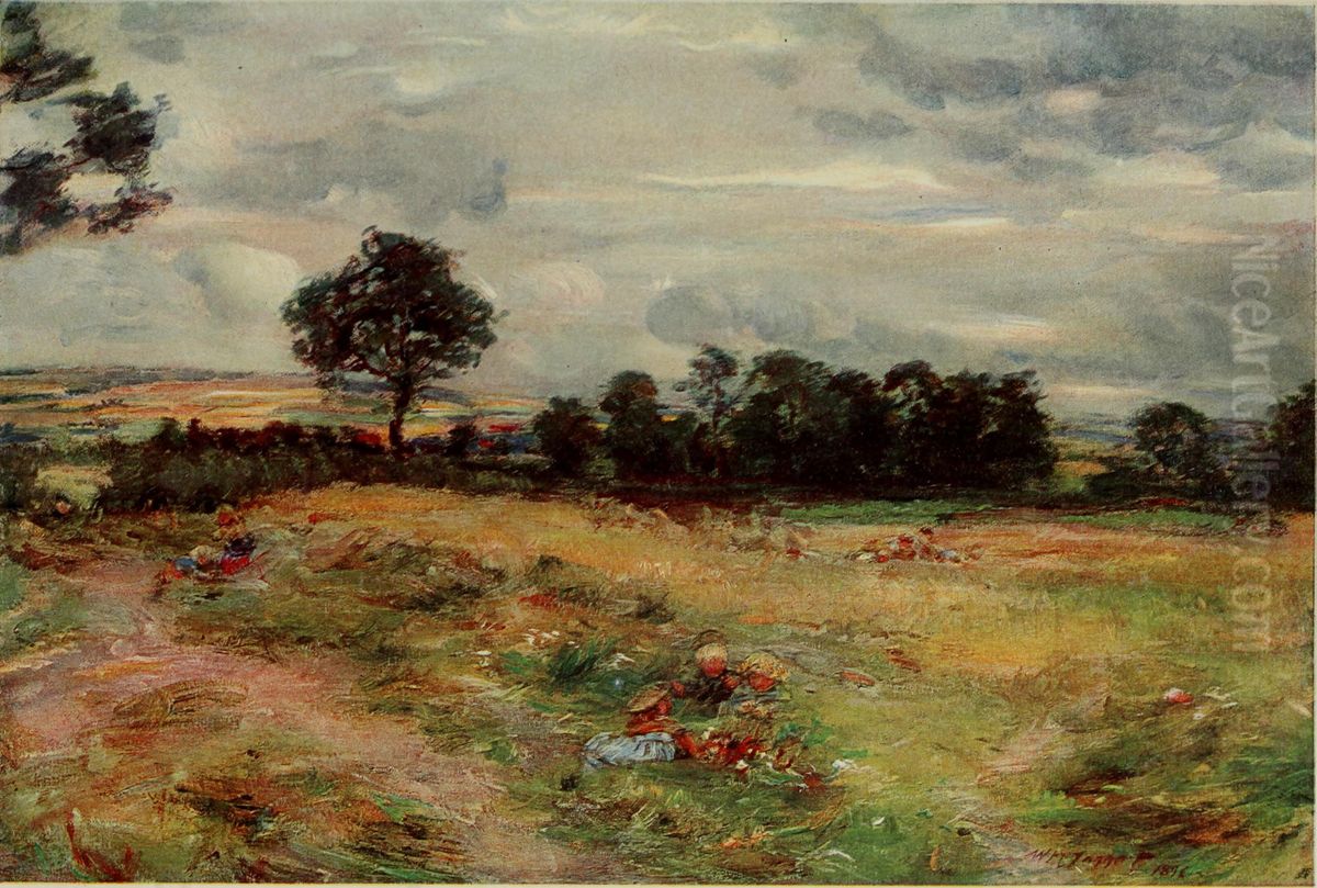 Harvest At Broomieknowe Oil Painting by William McTaggart