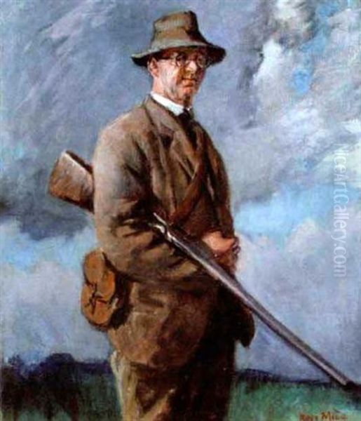 Portrait Of A Gentleman Going Out Shooting Oil Painting by Rose Mead