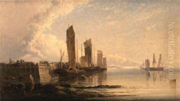 The Quay Oil Painting by Arthur Joseph Meadows