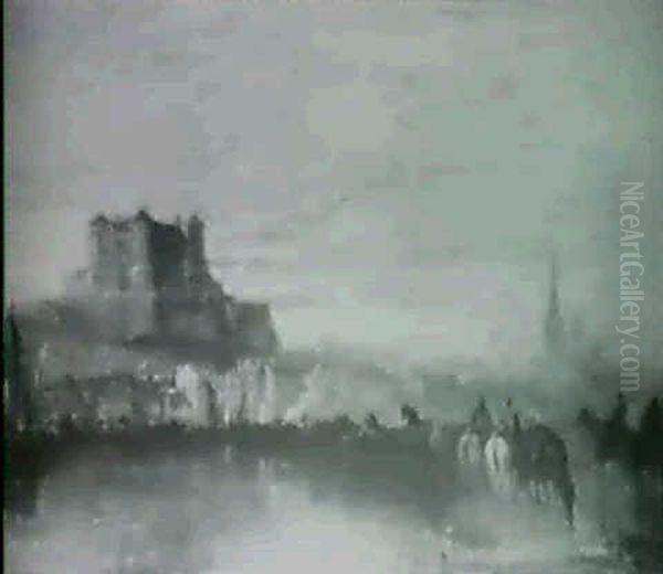 Saumar-military Grooms Watering Horses Oil Painting by Arthur Joseph Meadows