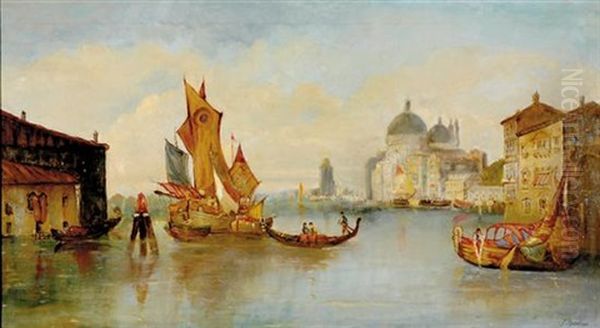 View Of Venice From Grand Canal Oil Painting by James Edwin Meadows