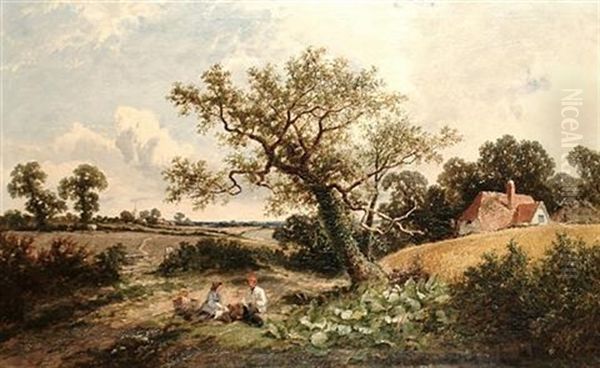 A Wayside Rest Oil Painting by James Edwin Meadows
