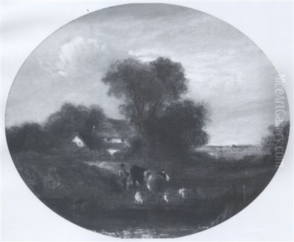 View Of The Devon Countryside Oil Painting by James Edwin Meadows