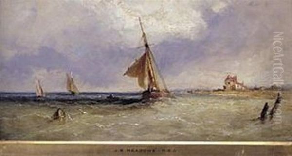 Fishing Boats In A Breeze Oil Painting by James Edwin Meadows