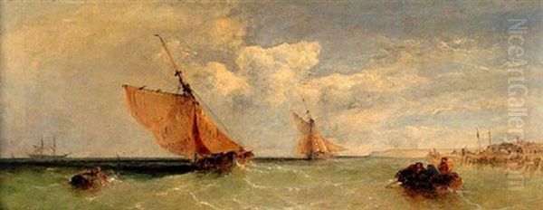 Return To Harbour Oil Painting by James Edwin Meadows