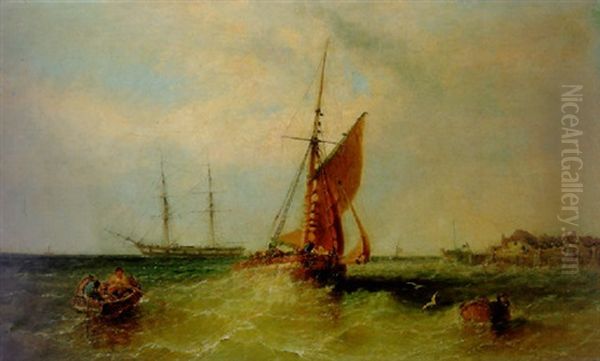 The Harbour Mouth Oil Painting by James Edwin Meadows