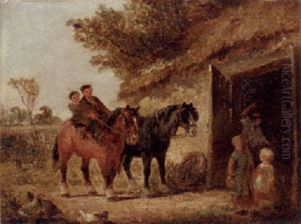 Waiting At The Forge Oil Painting by James Edwin Meadows