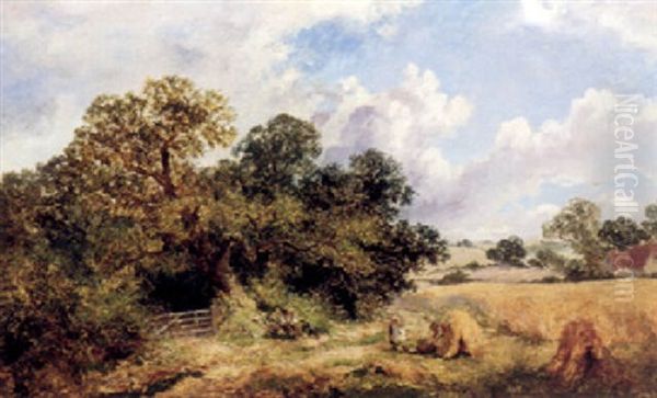 Harvest Time Oil Painting by James Edwin Meadows