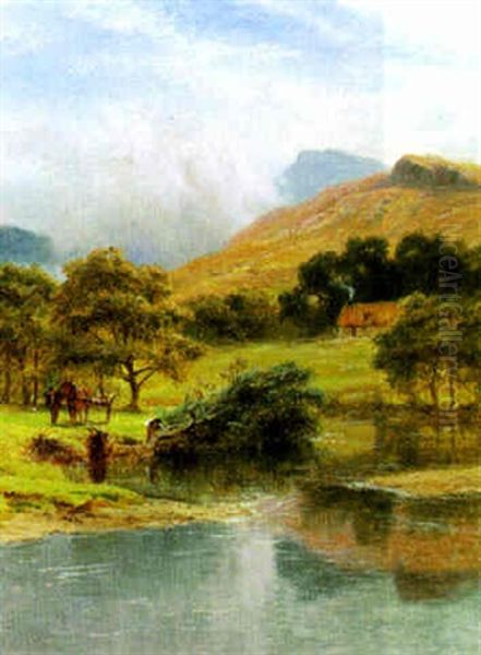 Saltwood Castle, Near Hythe, Kent Oil Painting by James Edwin Meadows