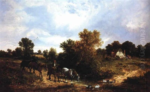 Pause For Refreshment Oil Painting by James Edwin Meadows