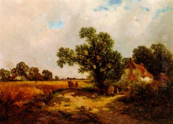 Returning Home From The Fields Oil Painting by James Edwin Meadows