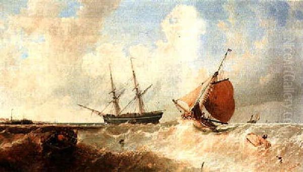 A Nice Breeze Off The Dover Coast Oil Painting by James Edwin Meadows