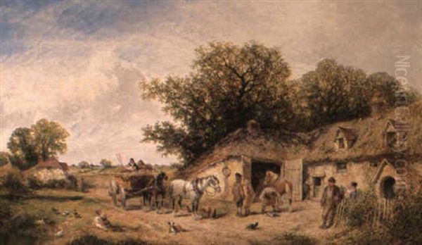 Village Blacksmith Oil Painting by James Edwin Meadows