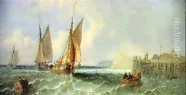 Bringing In The Catch Oil Painting by James Edwin Meadows