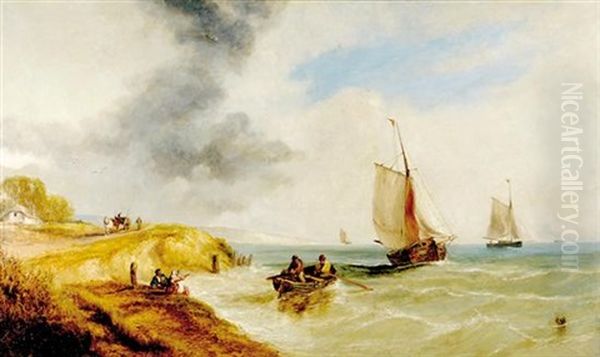 Dutch Coast Scene Oil Painting by William G. Meadows