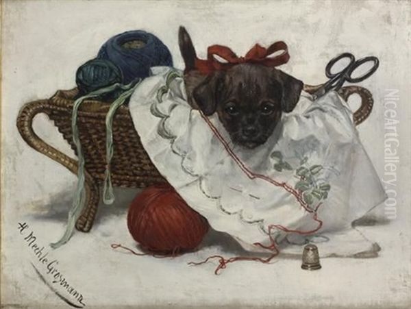 Waiting On Sophie Oil Painting by Hedwig Mechle-Grossmann