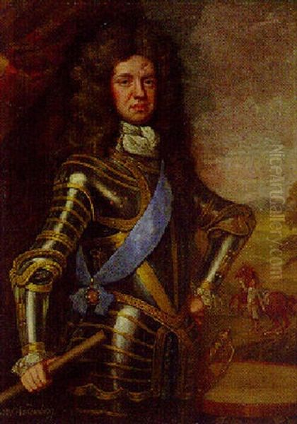Portrait Of Ferdinand Wilhelm, Duke Of Wurtemberg-neustadt, In Amour Oil Painting by Sir John Baptist de Medina