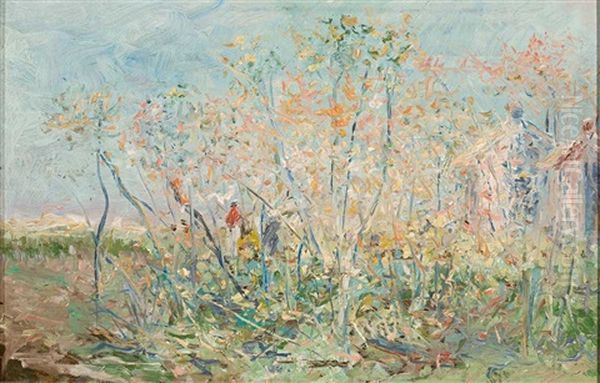 Gastgarten Oil Painting by Karl Mediz