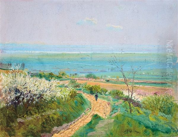 Springtime Blossom Oil Painting by Laszlo Mednyanszky