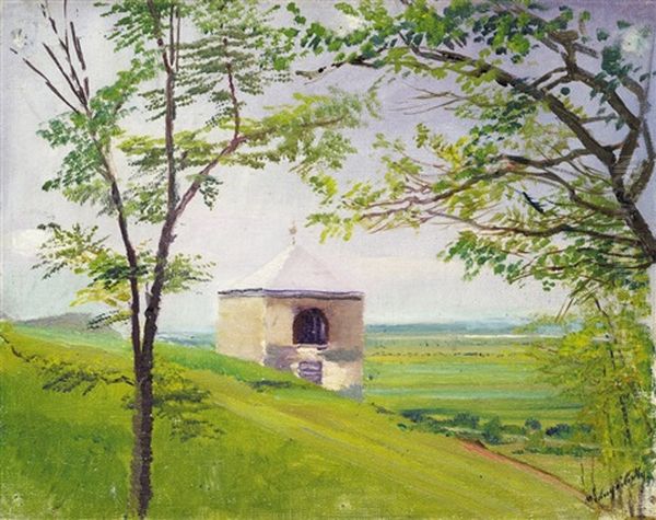Chapel Oil Painting by Laszlo Mednyanszky