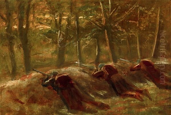 Trench Oil Painting by Laszlo Mednyanszky