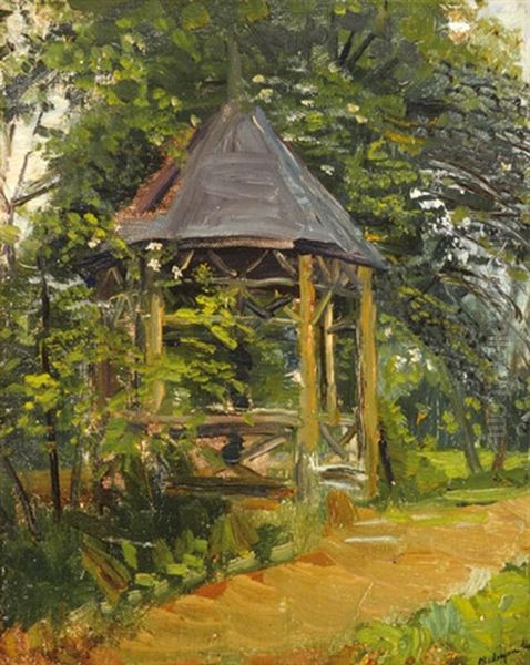 Arbour Oil Painting by Laszlo Mednyanszky