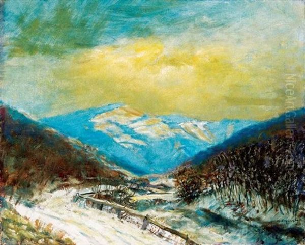 Hegyek Kozott (in The Mountains) Oil Painting by Laszlo Mednyanszky