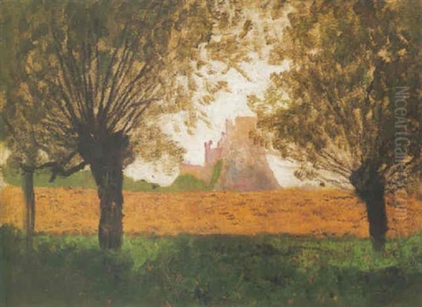 Beckoi Varrom (ruins Of Castle Becko) Oil Painting by Laszlo Mednyanszky